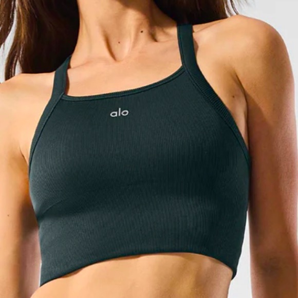 ALO Yoga Dusty Rose Ribbed Sports Tank - Picture 2 of 8